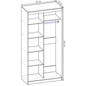 Шкаф-купе Риф 2 ШК.022.900-31 вариант 6