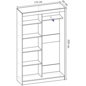 Шкаф-купе Риф 2 ШК.020.1100-23 вариант 4
