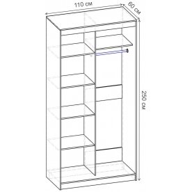 Шкаф-купе Риф 2 ШК.023.1100-25 вариант 6