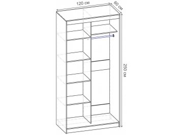 Шкаф-купе Риф 2 ШК.023.1200-25 вариант 6