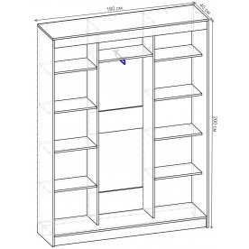 Шкаф-купе Риф 3 ШК.024.1600-01/21 вариант 2