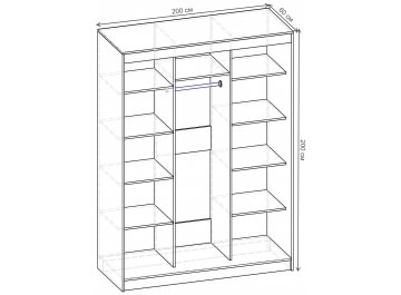 Шкаф-купе Риф 3 ШК.026.2000-01