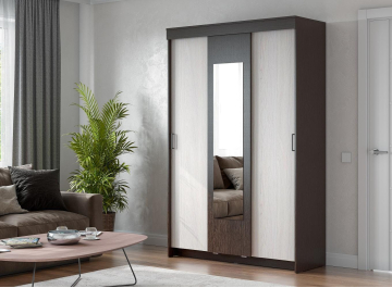 Шкаф-купе ШКП 2 дуб венге / ясень анкор светлый