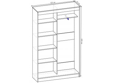 Зеркальный шкаф-купе Стандарт 2 ШК.004.1200-09 венге цаво / серебро матовое