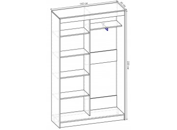 Шкаф-купе Стандарт 2 ШК.004.1400-09