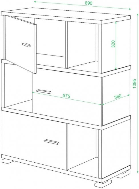 Стеллаж Эланта-30/3 карамель