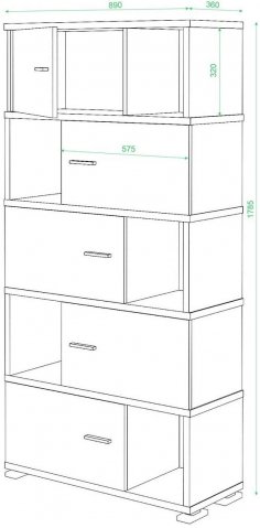 Стеллаж СБ-30/5 венге