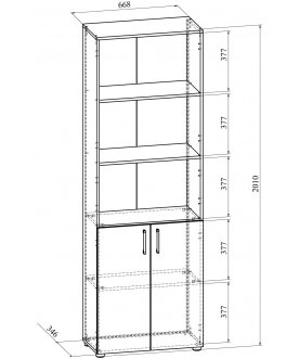 Книжный шкаф Стеллаж ОФ-301К венге