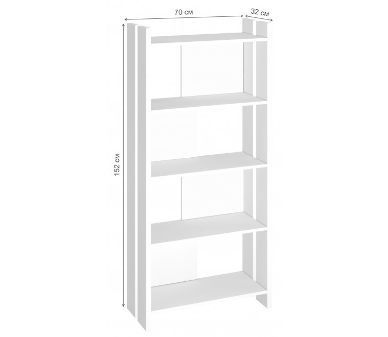 Стеллаж 152 см белый