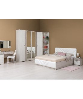 Книжный шкаф Алеб шелковый камень / бетон чикаго беж