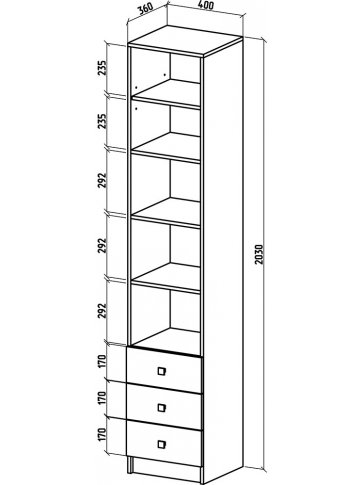 Стеллаж Бостон-6 дуб апрель темный