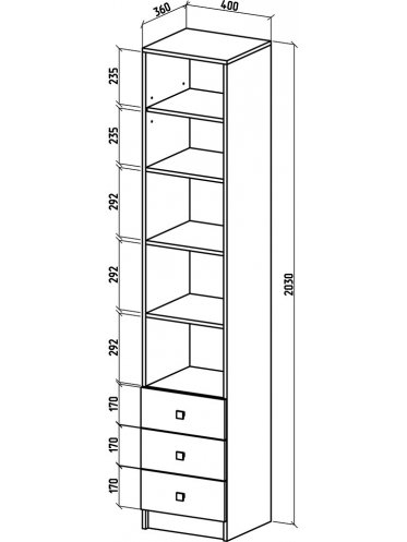Стеллаж Бостон-6 дуб золотистый