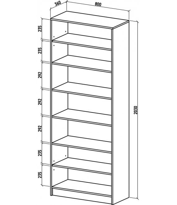 Стеллаж Бостон-7 дуб сонома