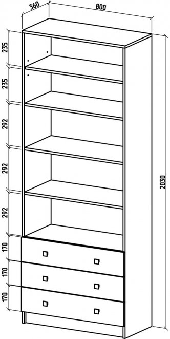 Стеллаж Бостон-8 дуб апрель темный
