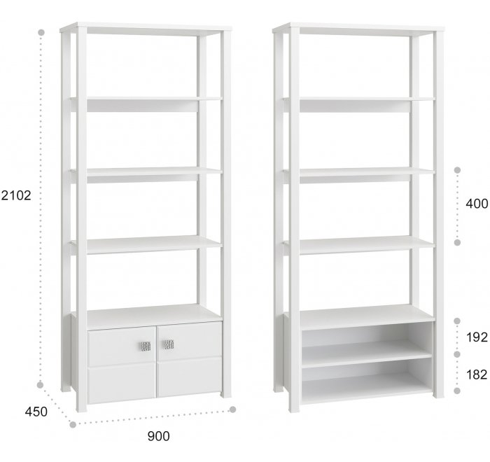 Стеллаж Изабель ИЗ-62К белое дерево