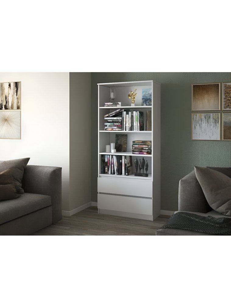 Стеллаж Мальм 80 два ящика белый