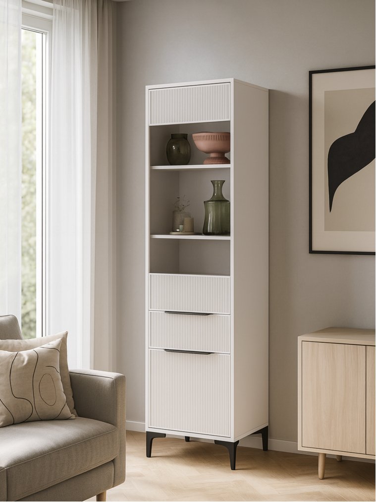 Стеллаж Иадама белый / белый глянец