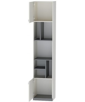 Книжный шкаф МС Клео П-2 графит / миндаль