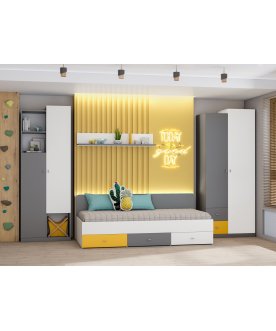 Книжный шкаф МС Клео Шк-2 графит / миндаль