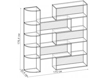 Стеллаж Норд-10.06 СТ.141.1700-00