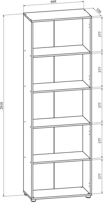Стеллаж ОФ-30 блэквуд сатиновый
