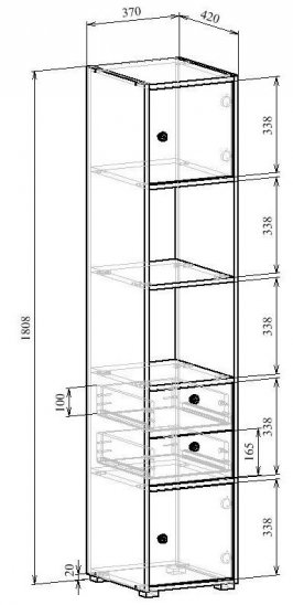 Стеллаж Прайм-51-2 дуб сонома / белый