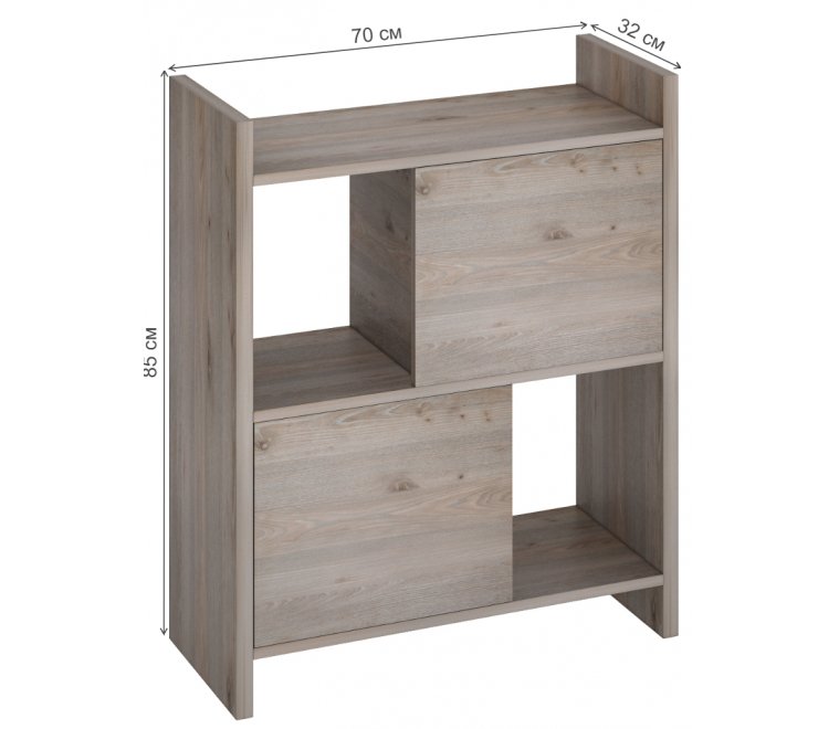 Стеллаж с дверцами 85 см нельсон