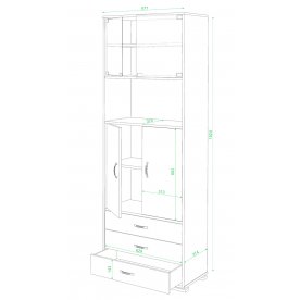 Стеллаж СБ-220М со стеклом карамель