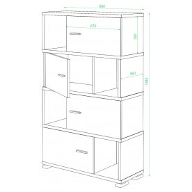 Стеллаж СБ-30-4 венге / карамель