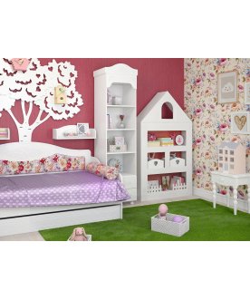 Книжный шкаф Ассоль АС-43 белое дерево