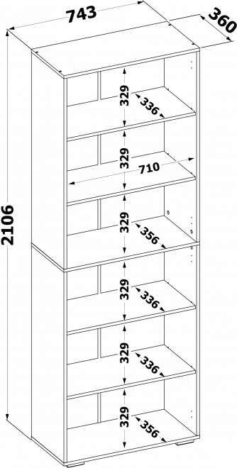 Стеллаж ШУ-352 лдсп дуб сонома