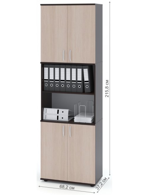 Стеллаж ШУ-42 венге / беленый дуб