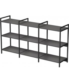 Книжный шкаф тройной 3 полки cubos 10ССТ.3.600 белый / черный графит / черный