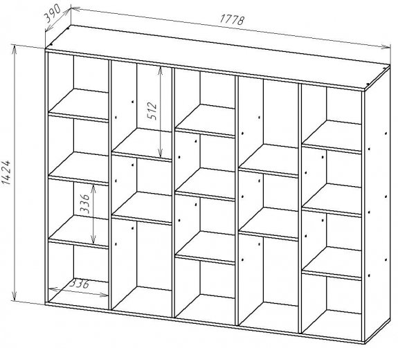 Стеллаж СТ145 дуб сонома