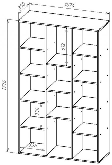 Стеллаж СТ173 дуб сонома