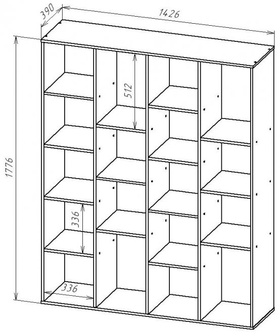 Стеллаж СТ174 дуб сонома