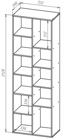 Стеллаж СТ212 дуб сонома