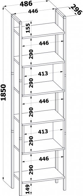 Стеллаж СТ-402 лдсп дуб сонома