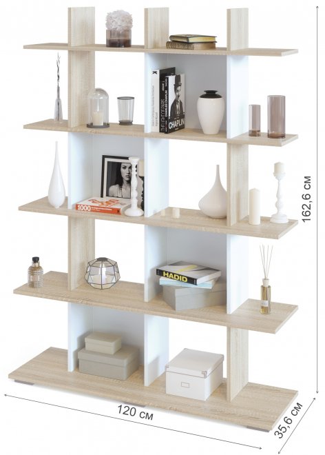 Стеллаж СТ-5 дуб сонома / белый