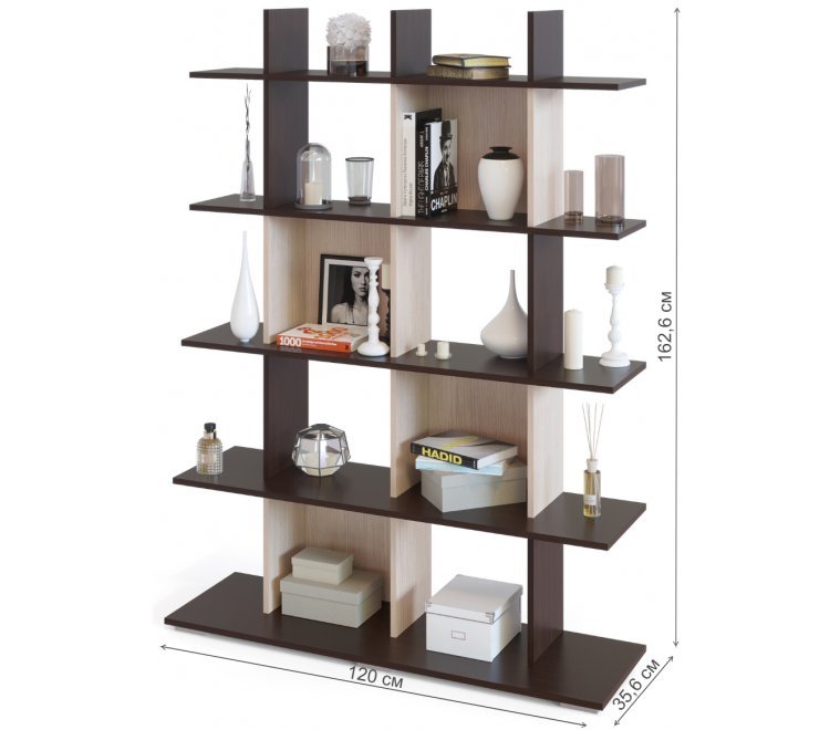 Стеллаж СТ-5 венге / беленый дуб