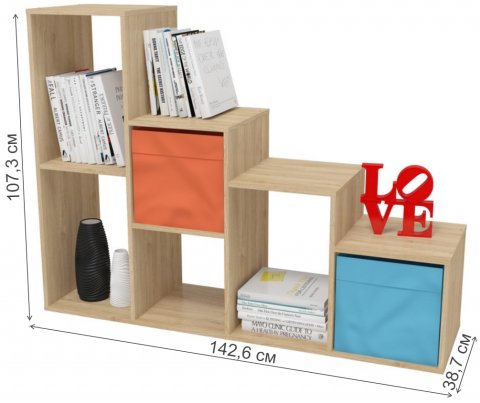 Стеллаж СТ-Л104 дуб сонома