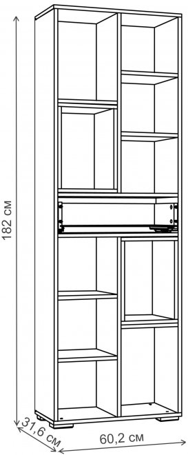 Стеллаж Summit 10 26 НМ 011.94 ПВХ софт графит / муссон / ясень анкор темный kr
