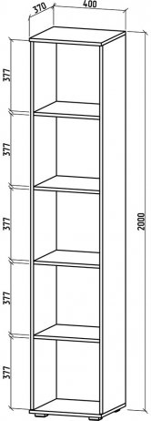 Стеллаж Тунис-1 дуб апрель темный