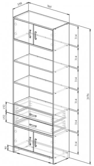 Стеллаж Либерти-51-БТ белый