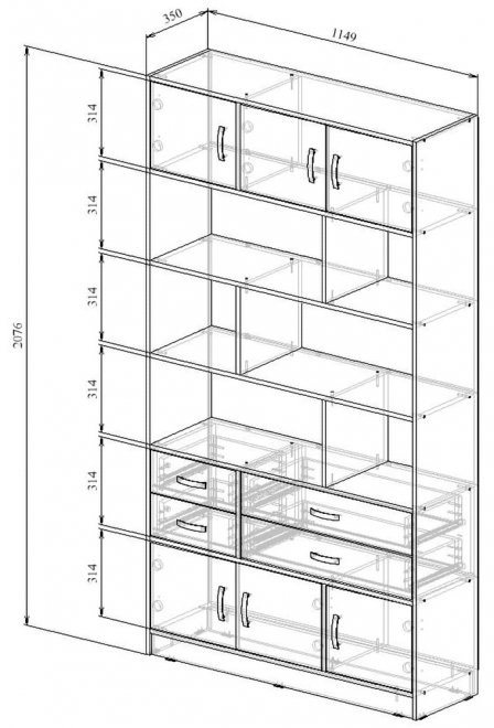 Стеллаж Либерти-62-БТ белый