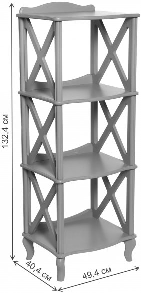 Стеллаж Заварин 3 серый ясень
