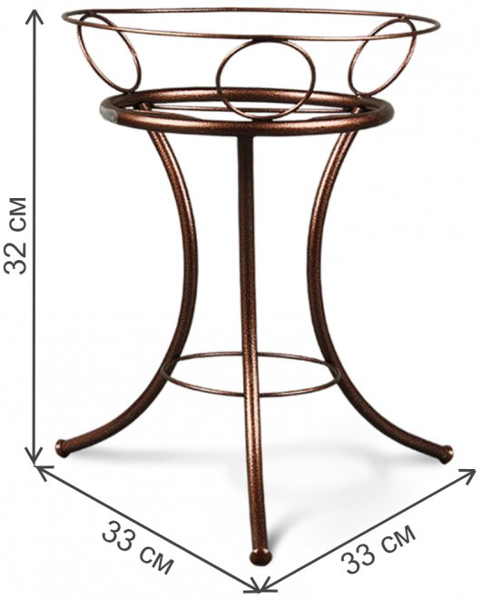 Подставка под цветы Песочные часы медная / коричневая