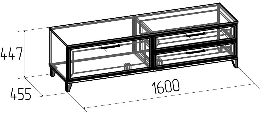 ТВ-тумба Аурелио 3 антрацит