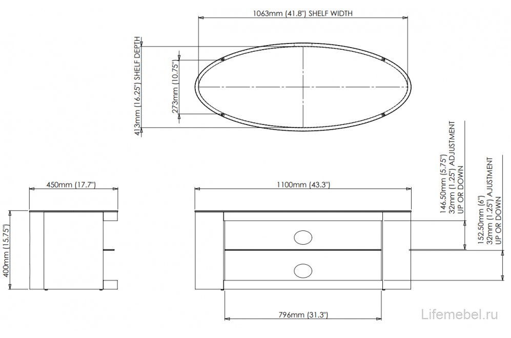 ТВ-тумба Buckingham FS1100BUCW
