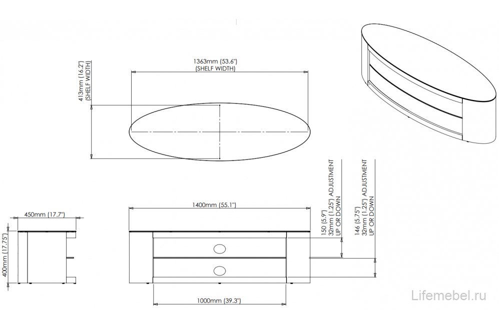 ТВ-тумба Buckingham FS1400BUCB